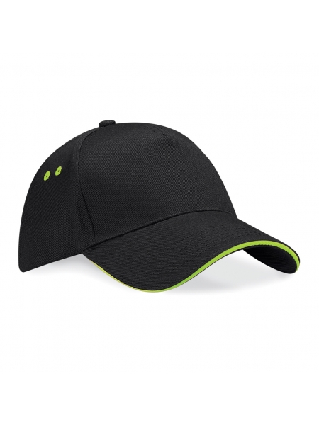 cappelli-con-visiera-curva-sandwich-cheraw-beechfield-black-lime green.jpg